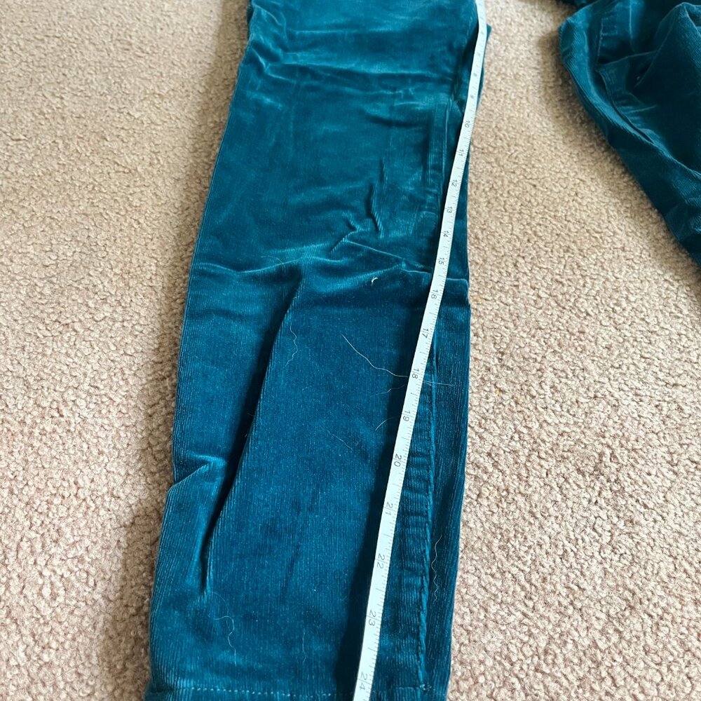 Anthropologie Pilcro High-Rise Button-Fly Skinny Corduroy Pants in Teal Size 29 - Picture 7 of 10